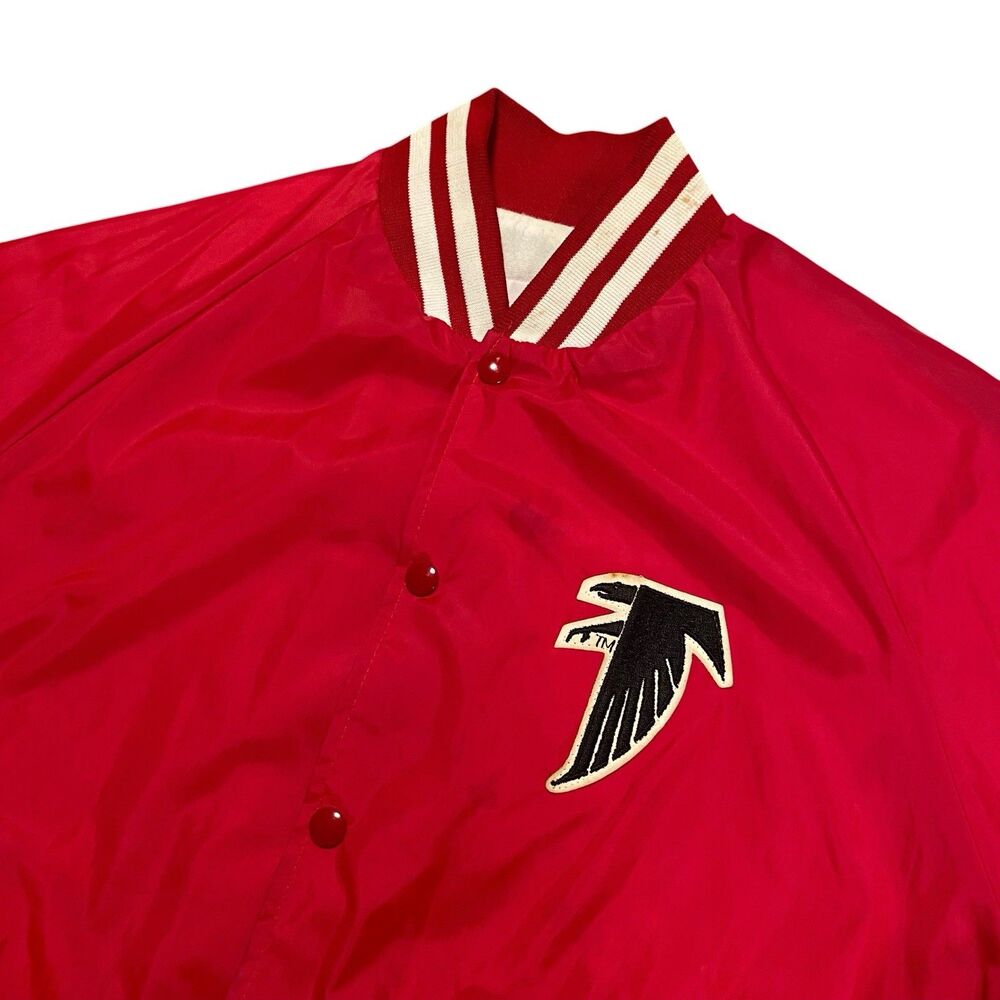 Vintage Atlanta Falcons Satin Bomber Jacket Coat USA Made 90s Y2K NFL L